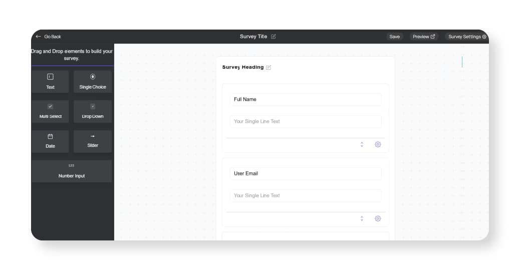 TechMonk's Survey builder