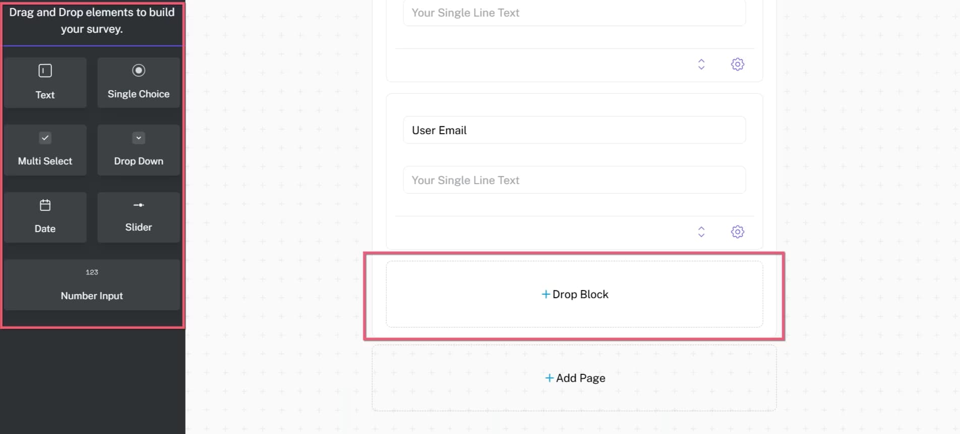Drag And Drop Survey Elements of TechMonk