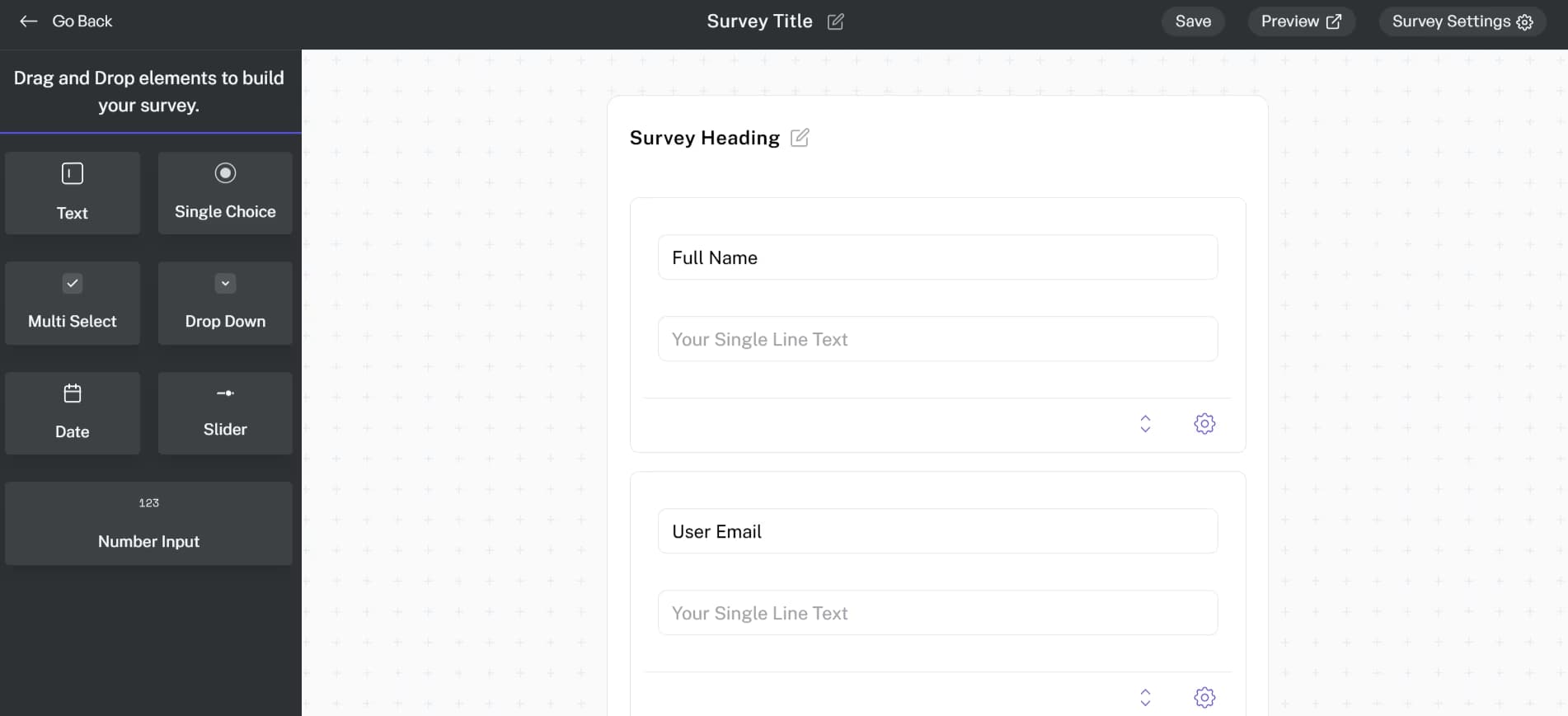 TechMonk's Survey builder