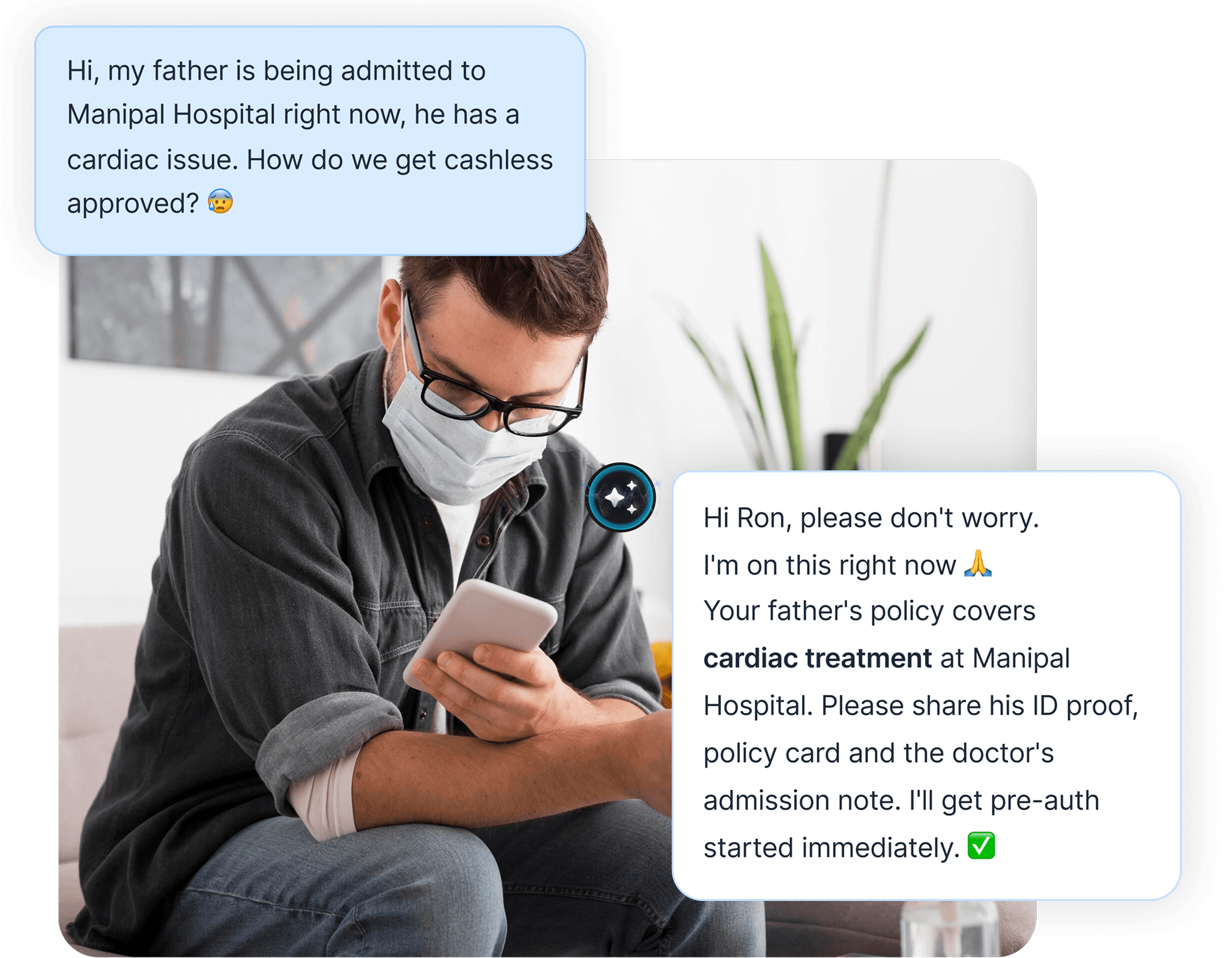 Cashless hospitalization concierge agent 